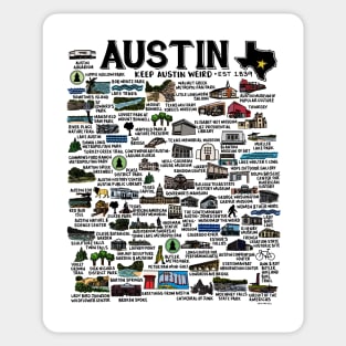 Austin Texas Map Sticker